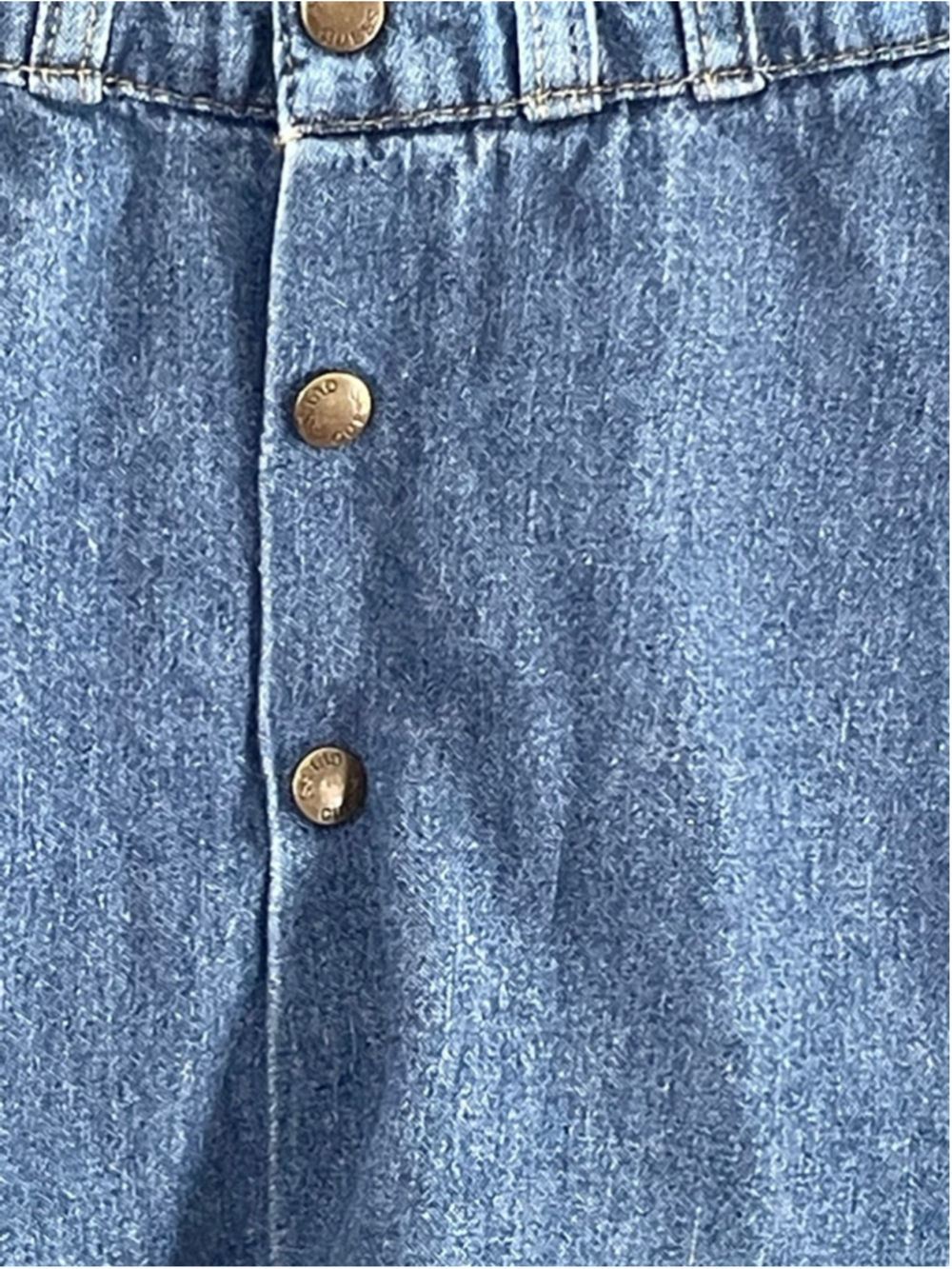 Vintage Baby Guess Blue Denim Pinafore Dress 3T Georges Marciano Leather Patch - Picture 3 of 9